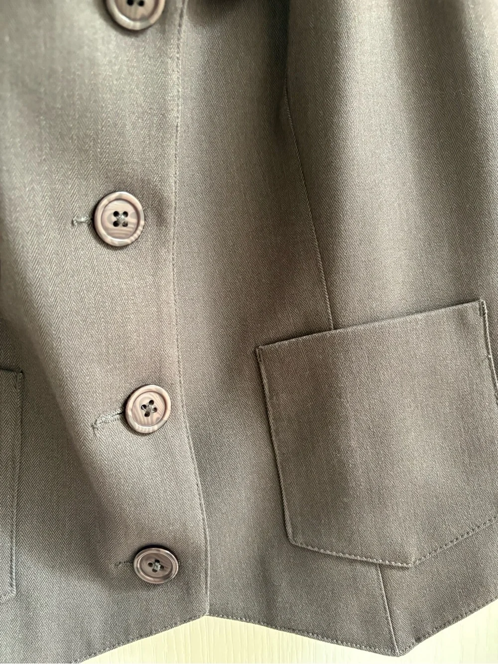 American Atelier Taupe Brown Sleeveless Button Vest - Picture 4 of 8